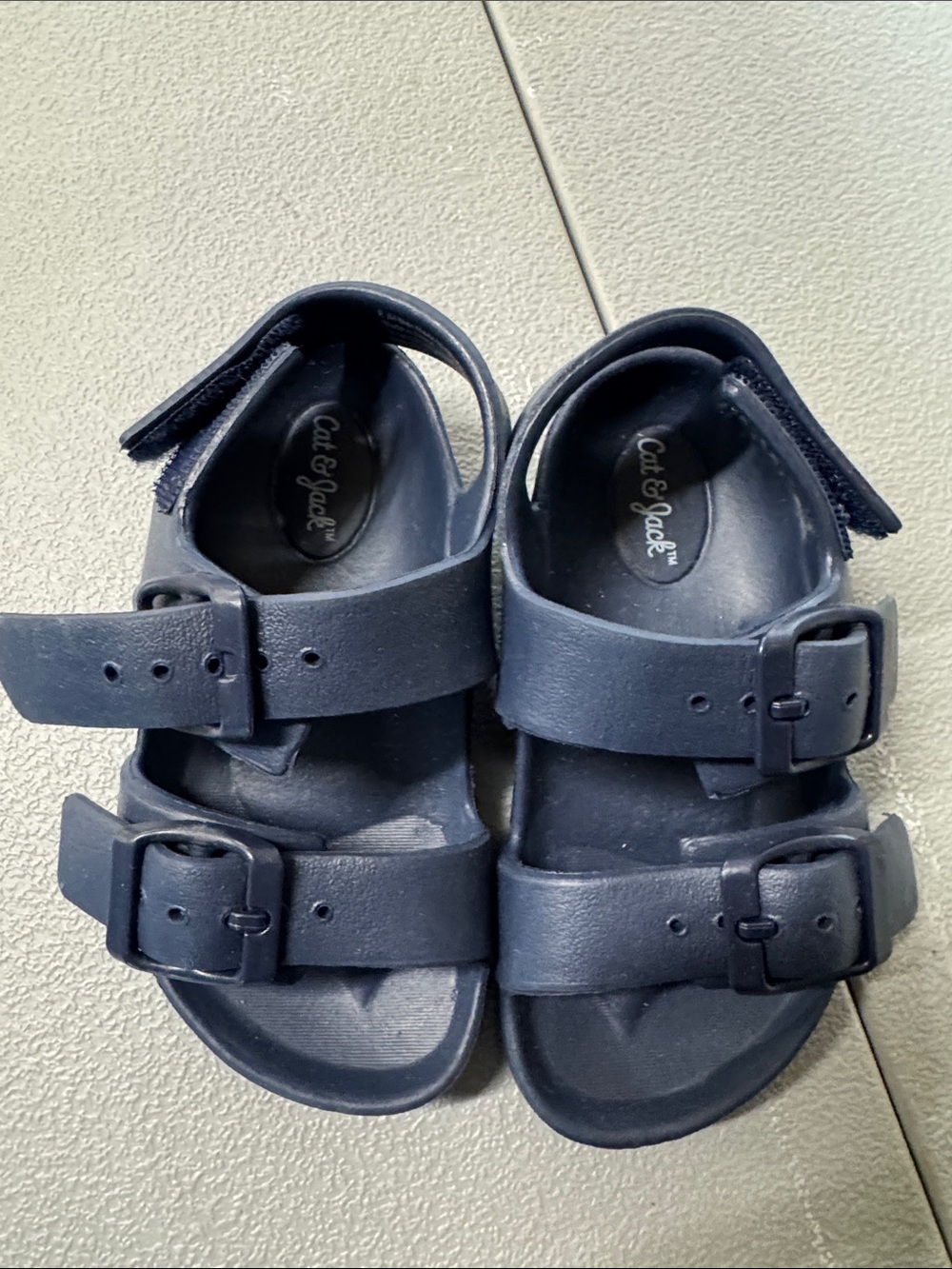 Cat & Jack Navy Double Buckle Kids Sandals